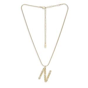NEW ETTIKA ANTHROPOLOGY 18K Goldplated Twisted Crystal Initial Necklace N